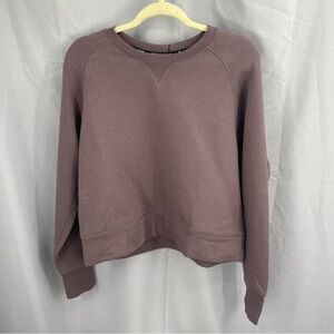 Public Rec Womens Luxe Fleece Crew Neck Sweatshirt size Large NWT Plum
